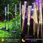 Casa si Gradina - Corpuri si surse de iluminat - Iluminat exterior - Lampi solare - Set 2 Lampi Solare LED Tub cu Bule, Lumina Rece, Inaltime 73cm - Infinity.ro