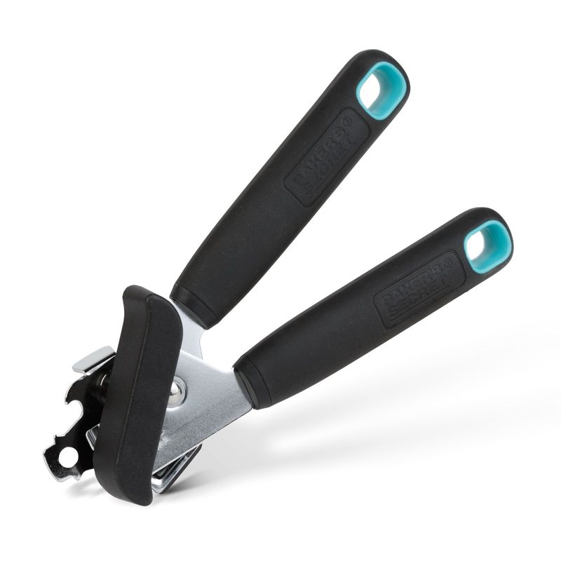 Casa si Gradina - Bucatarie si vesela - Ustensile bucatarie - Desfacatoare conserve - Deschizator conserve Baker's Secret 18.6 cm negru, manual cu maner ergonomic pentru deschidere usoara - Infinity.ro