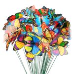 Casa si Gradina - Gradina si terasa - Decoratiuni exterior - Ornamente gradina - Decor gradina fluture, 29 cm, ornament exterior, tija fixare, plastic PVC, multicolor - Infinity.ro