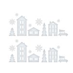 Casa si Gradina - Decoratiuni - Decoratiuni de sezon - Decoratiune geam Craciun peisaj iarna 37.5 x 27 cm, sticker fereastra - Infinity.ro