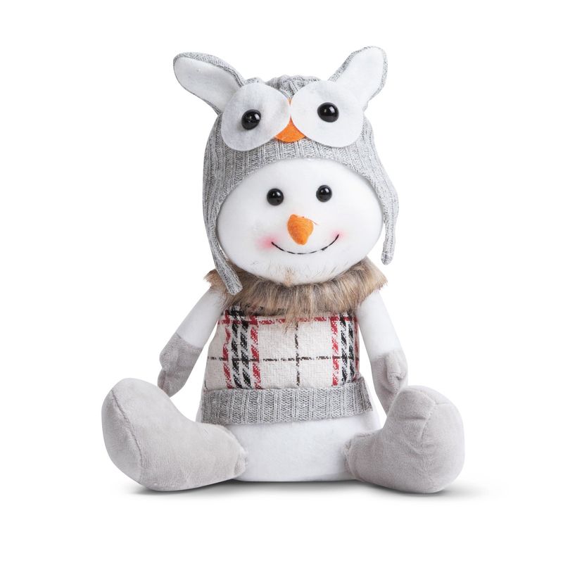 Casa si Gradina - Decoratiuni - Decoratiuni de sezon - Decoratiune Craciun om de zapada 30 cm, figurina textila - Infinity.ro