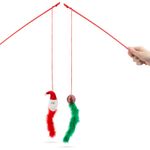 Jucarii, Copii si Bebe - Jucarii si jocuri - Jucarii & jocuri educative - Jucarii interactive - Jucarie pisici Craciun cu pene si snur,  46 cm - Infinity.ro