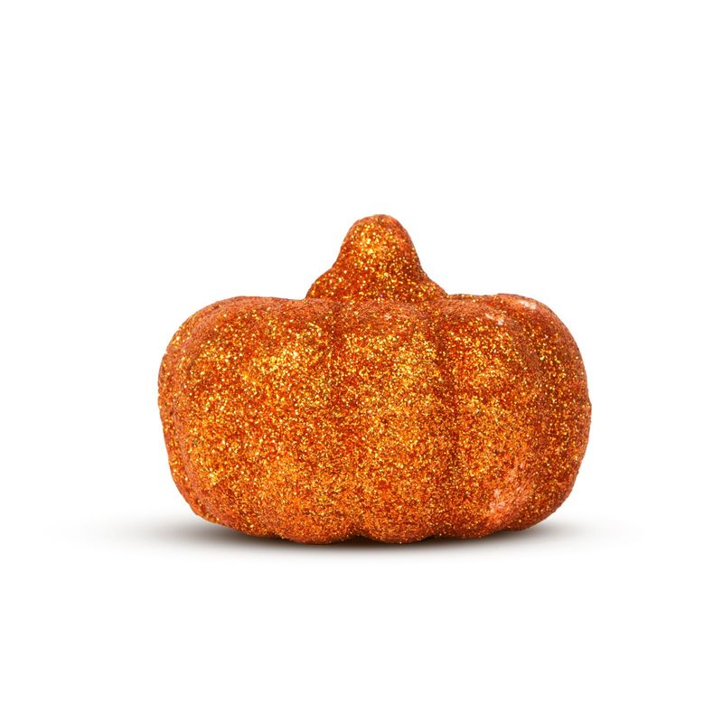 Casa si Gradina - Decoratiuni - Decoratiuni de sezon - Decoratiune dovleac Halloween din spuma cu sclipici 5,2 cm, set 4 bucati - Infinity.ro