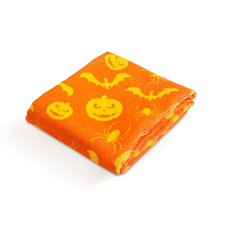 Market - Curatenie si intretinere casa - Produse bucatarie - Lavete si bureti - Laveta microfibra, 60x40 cm, portocaliu model Halloween - Infinity.ro