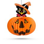 Casa si Gradina - Decoratiuni - Decoratiuni de sezon - Lanterna Halloween dovleac cu pisica, 26 cm - Infinity.ro