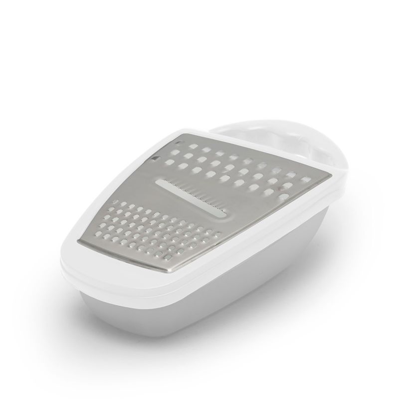 Casa si Gradina - Bucatarie si vesela - Ustensile bucatarie - Razatori si curatatoare - Razatoare bucatarie cu recipient, 3 tipuri taiere, metal si plastic, cu colector,  25 cm - Infinity.ro