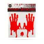 Casa si Gradina - Decoratiuni - Decoratiuni de sezon - Autocolant Halloween maini care sangereaza, gel reutilizabil, 17x8 cm, decor fereastra fara adeziv - Infinity.ro