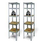 Casa si Gradina - Mobilier - Biblioteci si rafturi - Rafturi - Raft Metalic Depozitare cu 5 Polite, 180 x 40 x 40 cm, Capacitate 175 kg / Polita - Infinity.ro
