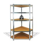 Casa si Gradina - Mobilier - Biblioteci si rafturi - Rafturi - Raft Metalic de Colt cu 5 Polite, 180 x 90 x 30 cm, Capacitate 175 kg / Polita - Infinity.ro
