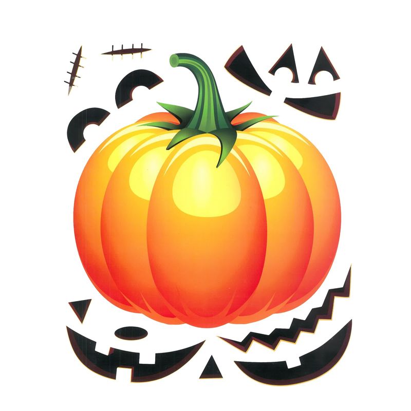Casa si Gradina - Decoratiuni - Decoratiuni de sezon - Autocolante Halloween fereastra, model dovleac, 15 piese - Infinity.ro