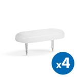 Casa si Gradina - Mobilier - Feronerie si accesorii mobila - Protectie picioare mobilier cu cuie, plastic alb, 43x18 mm, 4 buc set antizgariere - Infinity.ro