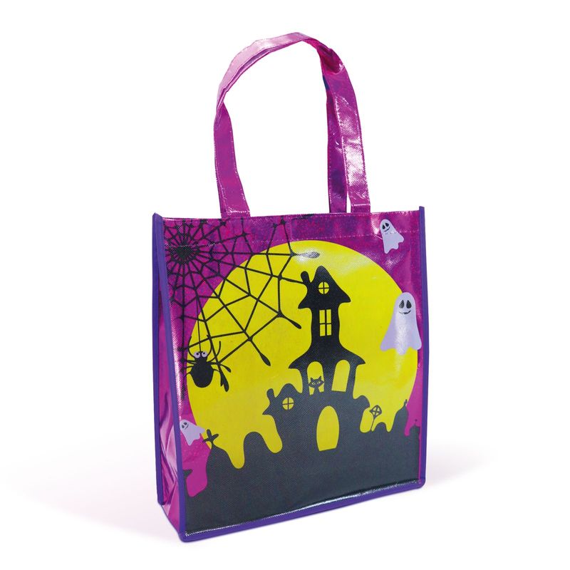 Casa si Gradina - Decoratiuni - Decoratiuni de sezon - Punga cadou Halloween 30x33 cm, mov, castel - Infinity.ro