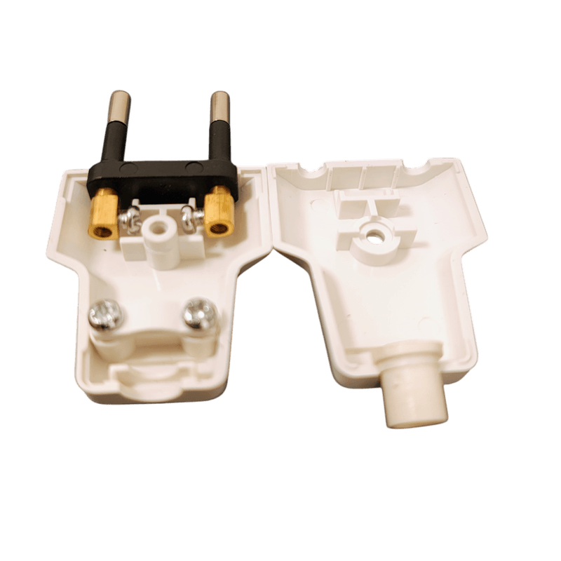 Casa si Gradina - Electrice - Distributie electrica si comanda - Accesorii distributie electrica - Stecher Plat C-82 cu Contacte din Cupru, 2 Pini, Alb, Fara Impamantareie - Infinity.ro