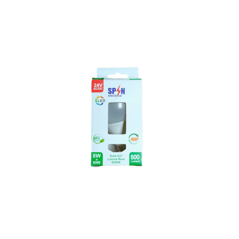 Casa si Gradina - Corpuri si surse de iluminat - Becuri si tuburi neon - Becuri - Bec LED E27 24V 8W - Consum Redus, Lumina Economica, Durata Lunga de Viata - Infinity.ro