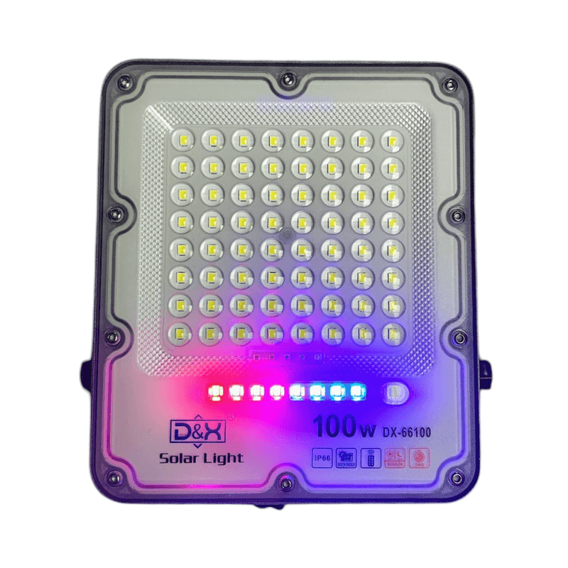 Casa si Gradina - Corpuri si surse de iluminat - Iluminat exterior - Lampi solare - Proiect solar 100W cu panou solar separat senzor crepuscular si functii multiple DX-66100 - Infinity.ro