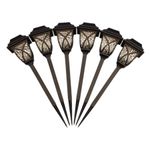 Casa si Gradina - Corpuri si surse de iluminat - Iluminat exterior - Lampi solare - Set 4 Stalpisori Solari LED pentru Gradina, Lumina Calda, 40 cm, Rezistenti la Exterior - Infinity.ro