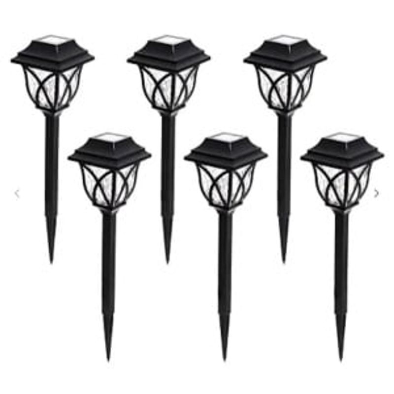 Casa si Gradina - Corpuri si surse de iluminat - Iluminat exterior - Lampi solare - Set 4 Stalpisori Solari LED pentru Gradina, Lumina Calda, 40 cm, Rezistenti la Exterior - Infinity.ro