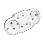 Casa si Gradina - Electrice - Accesorii electrice - Prelungitoare, triple, fise - Triplu Mixt,miez de ceramica  Alb, 2CP CU 2 FCP - Infinity.ro