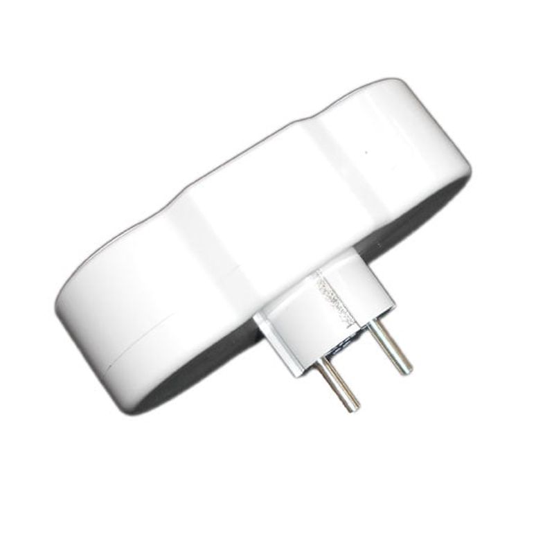Casa si Gradina - Electrice - Accesorii electrice - Prelungitoare, triple, fise - Triplu Mixt,miez de ceramica  Alb, 2CP CU 2 FCP - Infinity.ro