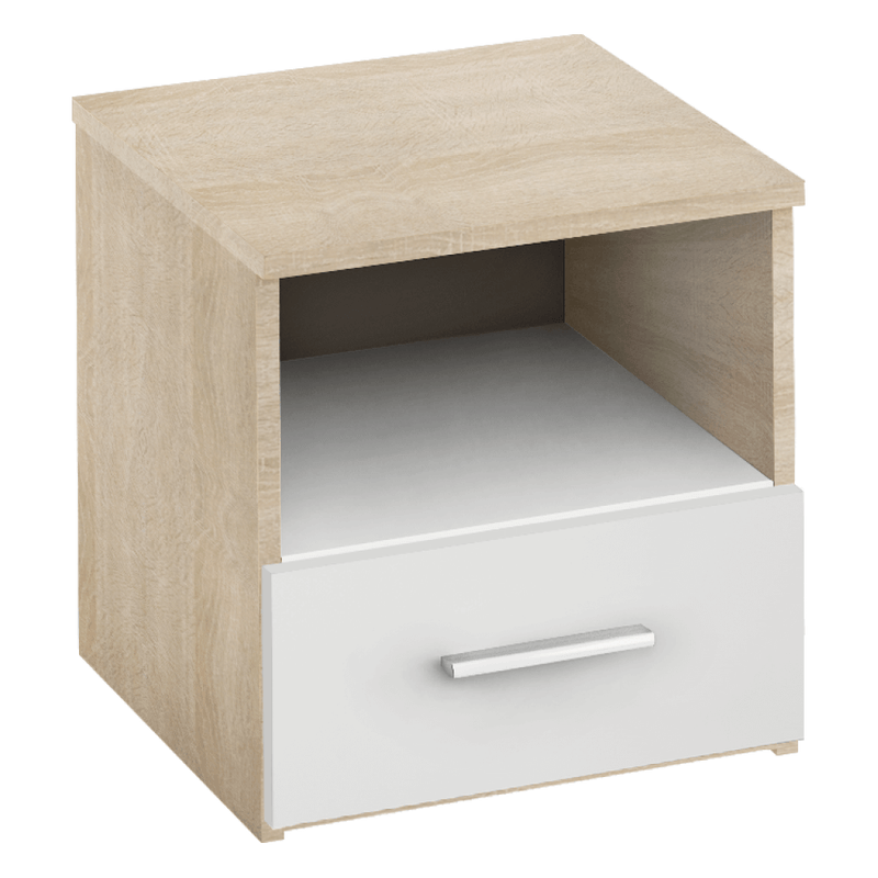 Casa si Gradina - Mobilier - Seturi de mobilier - Seturi dormitor - Set complet dormitor (pat 160x200 cm), stejar, sonoma/alb GABRIELA NEW - Infinity.ro