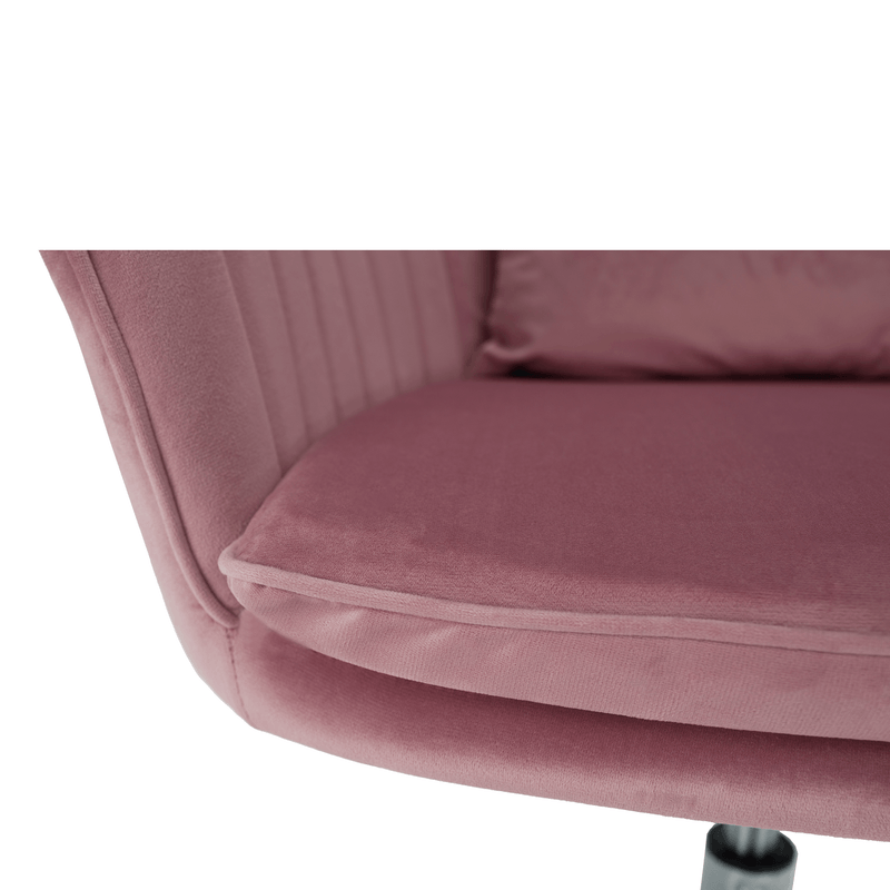 Casa si Gradina - Mobilier - Scaune si fotolii - Scaune - Scaun de birou, tesatura de catifea roz / crom, KLIAN - Infinity.ro