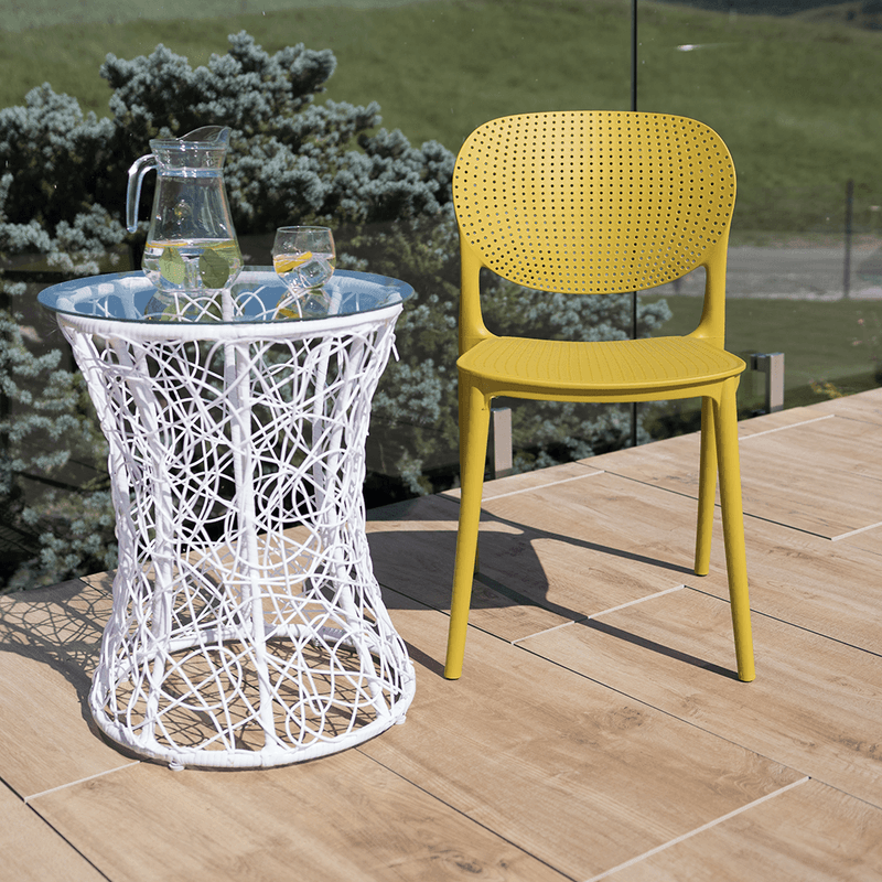 Casa si Gradina - Gradina si terasa - Mobilier exterior - Scaune si sezlonguri gradina - Scaun stivuibil, galben, FEDRA NEW - Infinity.ro
