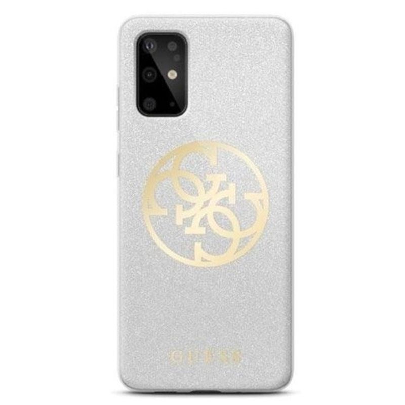Laptop, Telefoane si Tablete - Telefoane mobile si accesorii - Accesorii Telefoane - Huse telefoane - Husa de protectie GUESS Glitter Circle Gold Logo pentru Samsung Galaxy S20 Plus, Gri - Stil si protectie imbinate intr-un design scnteietor - Infinity.ro
