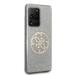 Laptop, Telefoane si Tablete - Telefoane mobile si accesorii - Accesorii Telefoane - Huse telefoane - Husa de protectie GUESS Glitter Circle Gold Logo pentru Samsung Galaxy S20 Plus, Gri - Stil si protectie imbinate intr-un design scnteietor - Infinity.ro