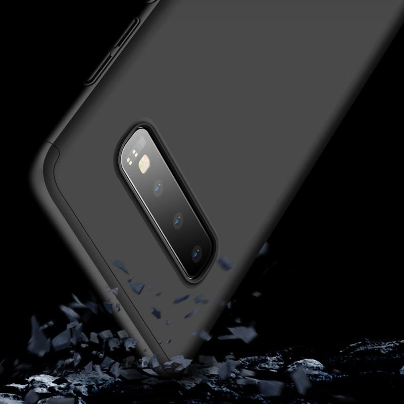 Laptop, Telefoane si Tablete - Telefoane mobile si accesorii - Accesorii Telefoane - Huse telefoane - Husa Full Cover pentru Samsung Galaxy S10, asigura protectie completa de 360 de grade, cu design transparent in culoarea neagra - Infinity.ro
