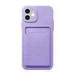 Laptop, Telefoane si Tablete - Telefoane mobile si accesorii - Accesorii Telefoane - Huse telefoane - Husa din silicon dur pentru iPhone 12 Pro, cu buzunar pentru carduri si spate de protectie, intr-o nuanta de lila rafinata - Infinity.ro