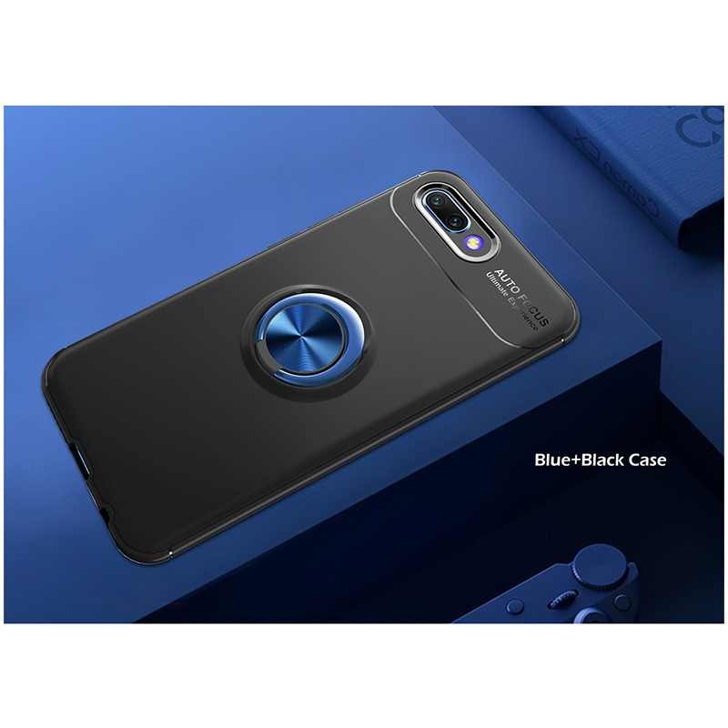Laptop, Telefoane si Tablete - Telefoane mobile si accesorii - Accesorii Telefoane - Huse telefoane - Husa neagra cu bumper si inel magnetic rotativ pentru Huawei Honor 10, confectionata din silicon TPU pentru protectie spate ultaslim - Infinity.ro
