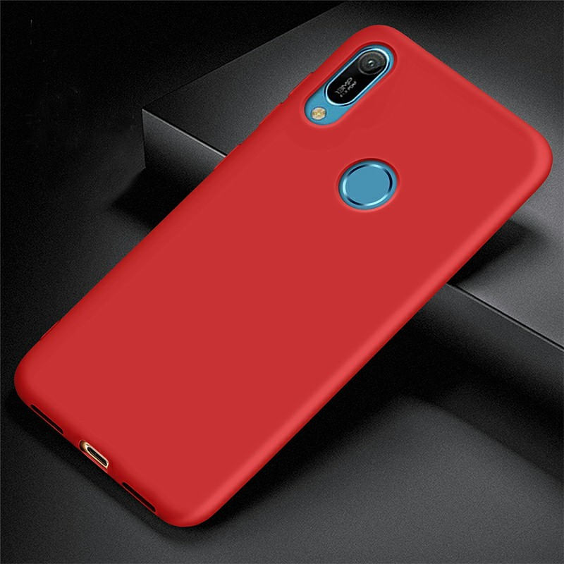 Laptop, Telefoane si Tablete - Telefoane mobile si accesorii - Accesorii Telefoane - Huse telefoane - Husa carcasa bumper slim, fabricata din TPU de calitate superioara, cu capac de protectie, potrivita pentru Huawei Y6 2019 in nuanta de rosu - Infinity.ro