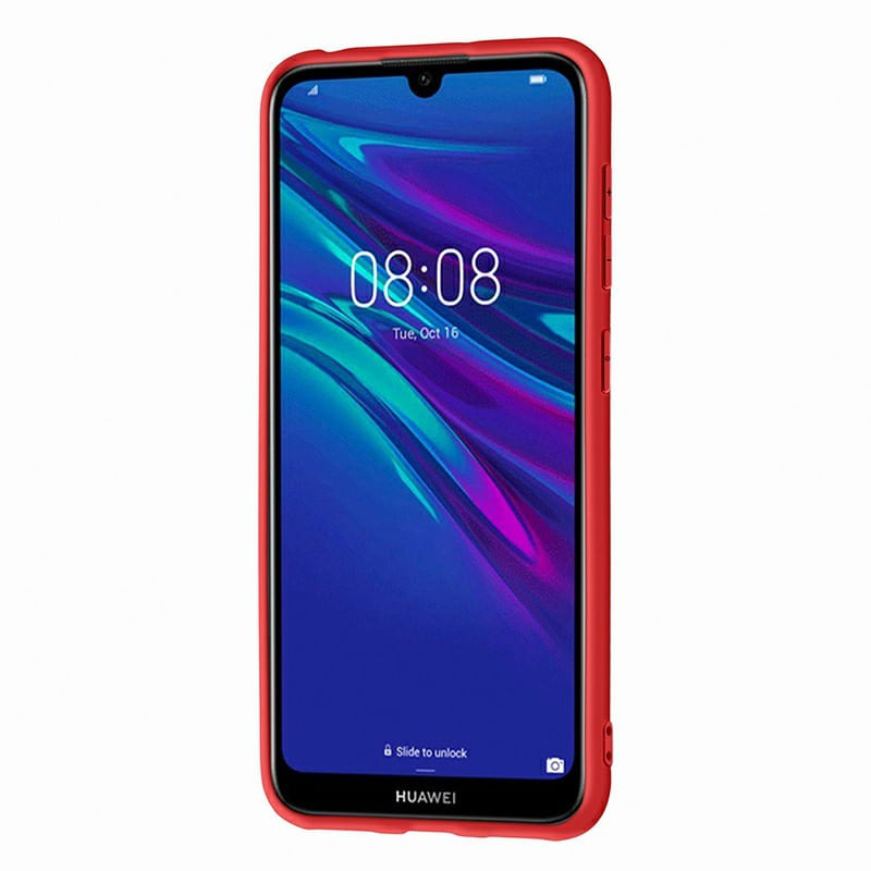 Laptop, Telefoane si Tablete - Telefoane mobile si accesorii - Accesorii Telefoane - Huse telefoane - Husa carcasa bumper slim, fabricata din TPU de calitate superioara, cu capac de protectie, potrivita pentru Huawei Y6 2019 in nuanta de rosu - Infinity.ro