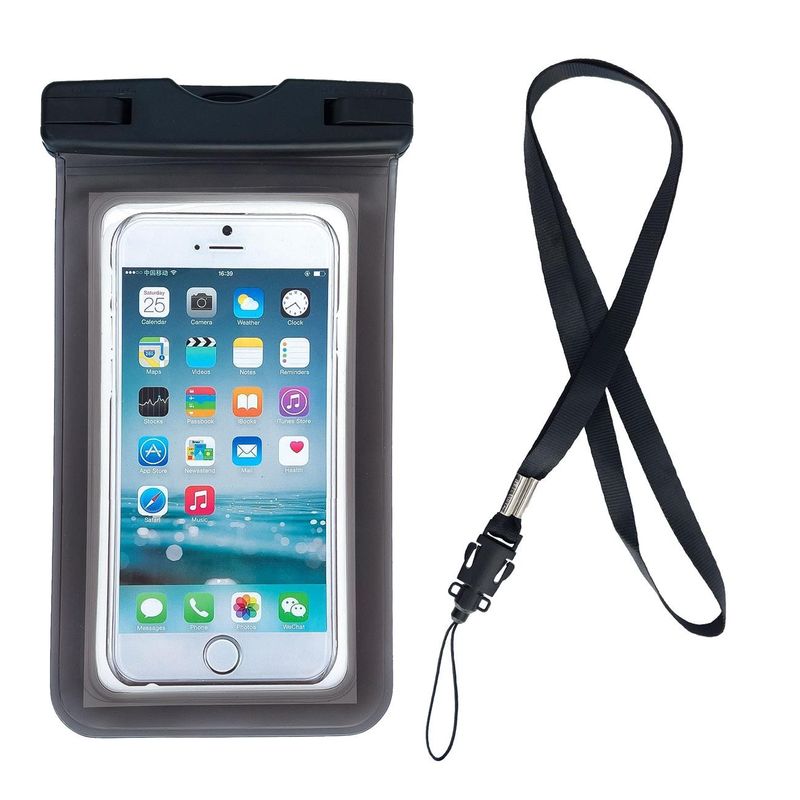 Laptop, Telefoane si Tablete - Telefoane mobile si accesorii - Accesorii Telefoane - Huse telefoane - Protectie subacvatica cu snur pentru telefoane de maxim 6.7 inch, confectionata din material TPU transparent de culoare neagra - Infinity.ro
