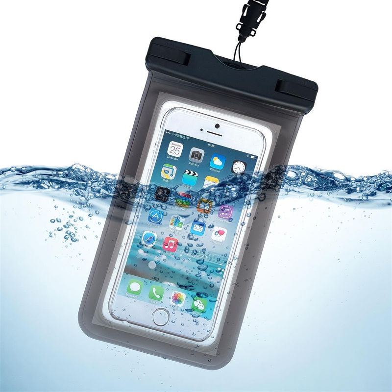 Laptop, Telefoane si Tablete - Telefoane mobile si accesorii - Accesorii Telefoane - Huse telefoane - Protectie subacvatica cu snur pentru telefoane de maxim 6.7 inch, confectionata din material TPU transparent de culoare neagra - Infinity.ro