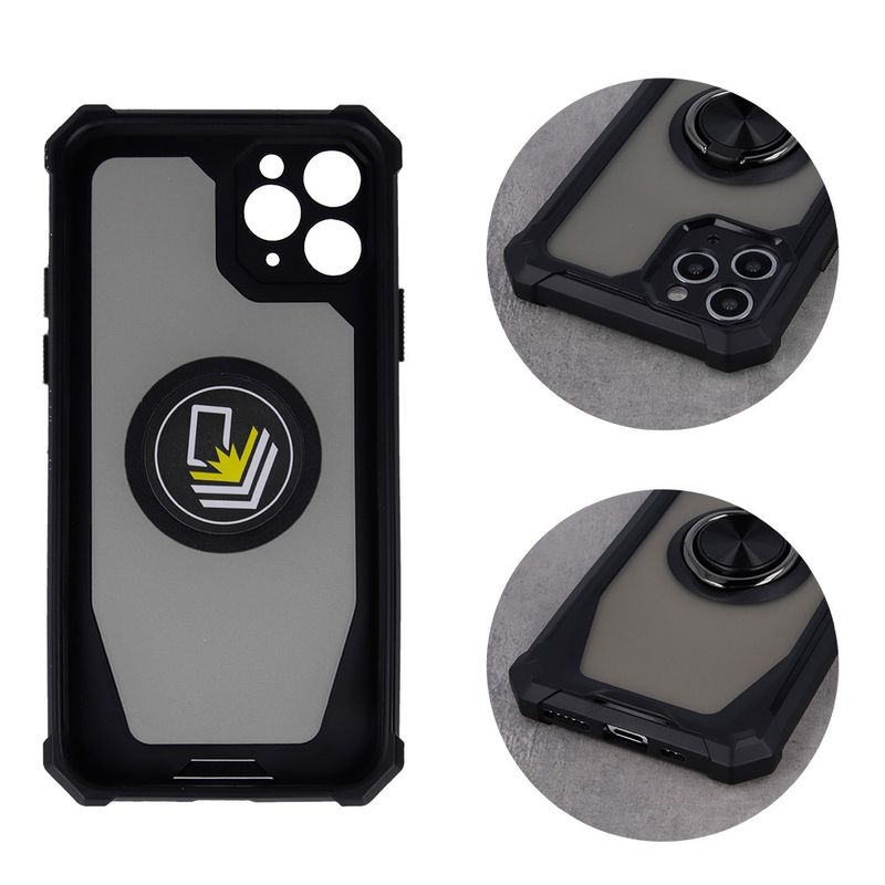 Laptop, Telefoane si Tablete - Telefoane mobile si accesorii - Accesorii Telefoane - Huse telefoane - Husa multifunctionala pentru Xiaomi Redmi 9C - protectie, suport magnetic inel si functie kickstand, model Defender, culoare negr - Infinity.ro
