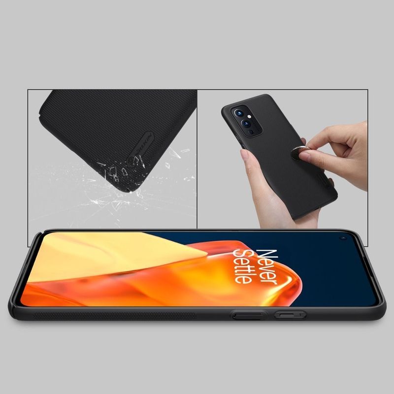 Laptop, Telefoane si Tablete - Telefoane mobile si accesorii - Accesorii Telefoane - Huse telefoane - Husa Super Frosted Shield pentru OnePlus 9, realizata dintr-un material termoplastic, echipata cu un suport rabatabil, in nuanta neagra - Infinity.ro