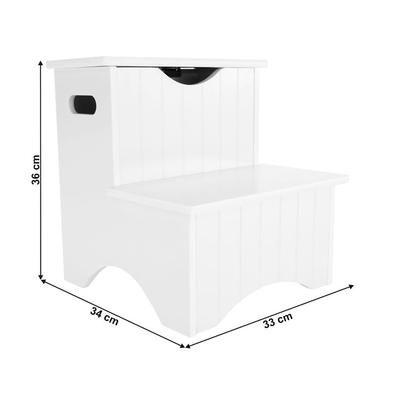 Casa si Gradina - Mobilier - Mobilier copii - Mobilier camera copiilor - Scari pentru copii cu spatiu de depozitare, alb, HURLEY - Infinity.ro