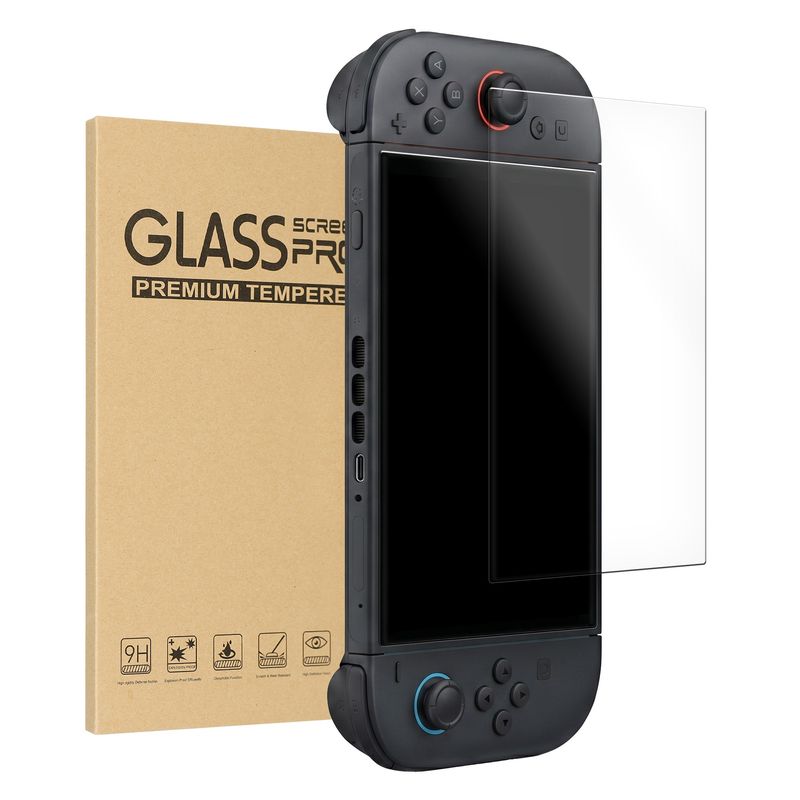 PC, gaming si accesorii - Gaming - Accesorii gaming - Accesorii console gaming - Set 2 folii Kwmobile pentru Nintendo Switch 2 (2025), aplicare fara bule, anti-amprenta, sticla securizata, transparent - Infinity.ro