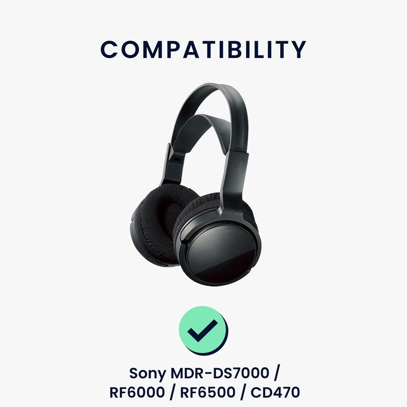 TV, Audio-Video si Foto - Portabile audio - Casti audio - Set 2 pernite casti Kwmobile pentru Sony MDR-DS7000, RF6000, RF6500, CD470, confort sporit, Piele ecologica, negru - Infinity.ro