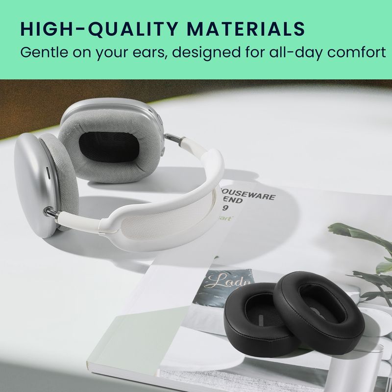 TV, Audio-Video si Foto - Portabile audio - Casti audio - Set 2 pernite casti Kwmobile pentru JBL Tune T760NC, Tune T750BTNC, Tune T710BT, Tune T700BT, Piele ecologica, negru - Infinity.ro