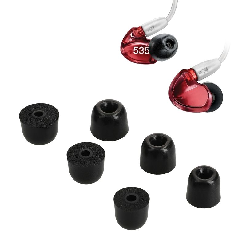 TV, Audio-Video si Foto - Portabile audio - Casti audio - Set 6 dopuri casti Kwmobile pentru Shure AONIC 215, SE215, SE846, SE535, SE112, confort sporit, Spuma cu memorie, negru - Infinity.ro