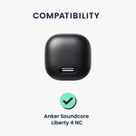 TV, Audio-Video si Foto - Portabile audio - Casti audio - Husa casti Kwmobile pentru Anker Soundcore Liberty 4 NC, cu carabina, antizgarieturi, Silicon, alb, negru - Infinity.ro