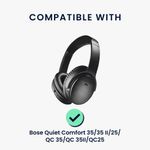 TV, Audio-Video si Foto - Portabile audio - Casti audio - Banda casti Kwmobile pentru Bose QuietComfort 35, QuietComfort 35 II, QuietComfort 25, confort sporit, Nylon, negru - Infinity.ro