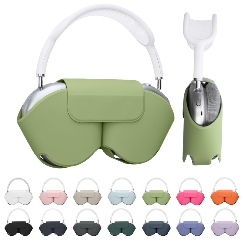 TV, Audio-Video si Foto - Portabile audio - Casti audio - Husa casti Kwmobile pentru Apple AirPods Max, AirPods Max 2, Sleep/Wake, antizgarieturi, Poliester, verde - Infinity.ro