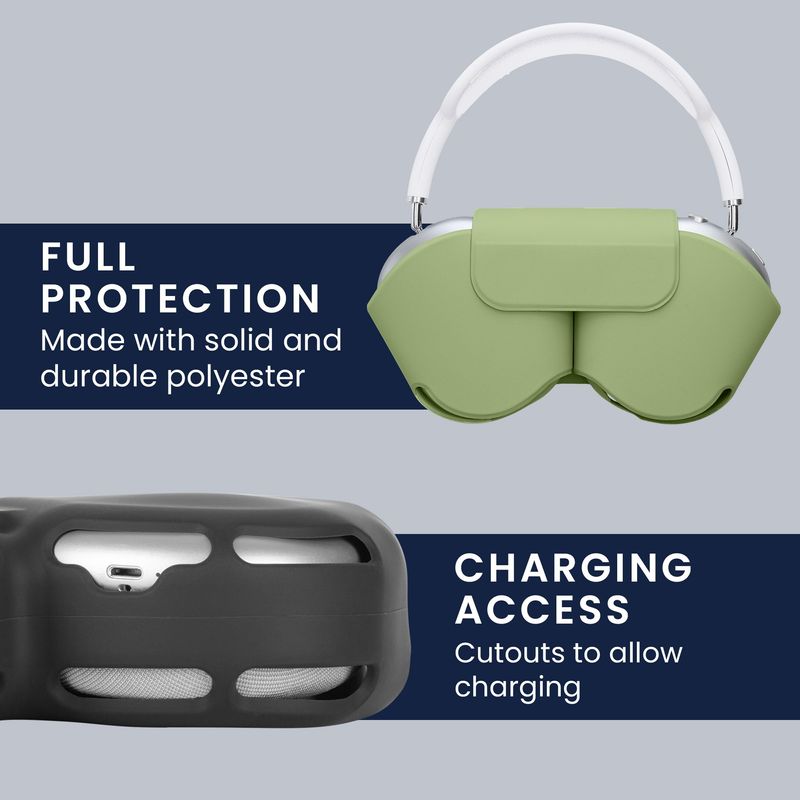 TV, Audio-Video si Foto - Portabile audio - Casti audio - Husa casti Kwmobile pentru Apple AirPods Max, AirPods Max 2, Sleep/Wake, antizgarieturi, Poliester, verde - Infinity.ro