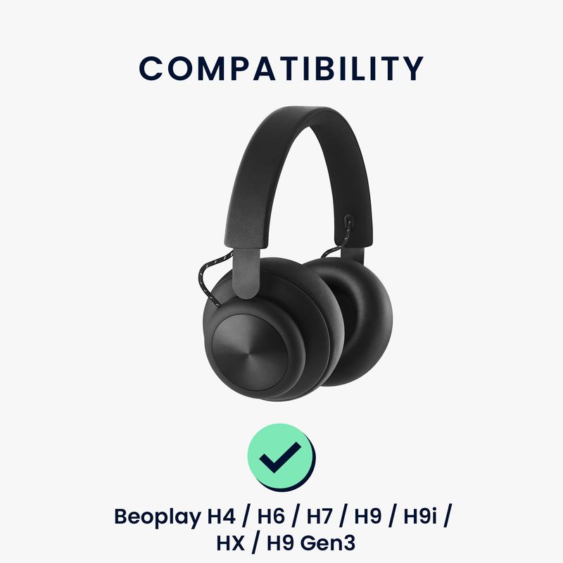 TV, Audio-Video si Foto - Portabile audio - Casti audio - Set 2 pernite casti Kwmobile pentru Bang & Olufsen H4, H6, H7, H9, H9i, HX, H9 Gen3, confort, Piele ecologica, negru - Infinity.ro