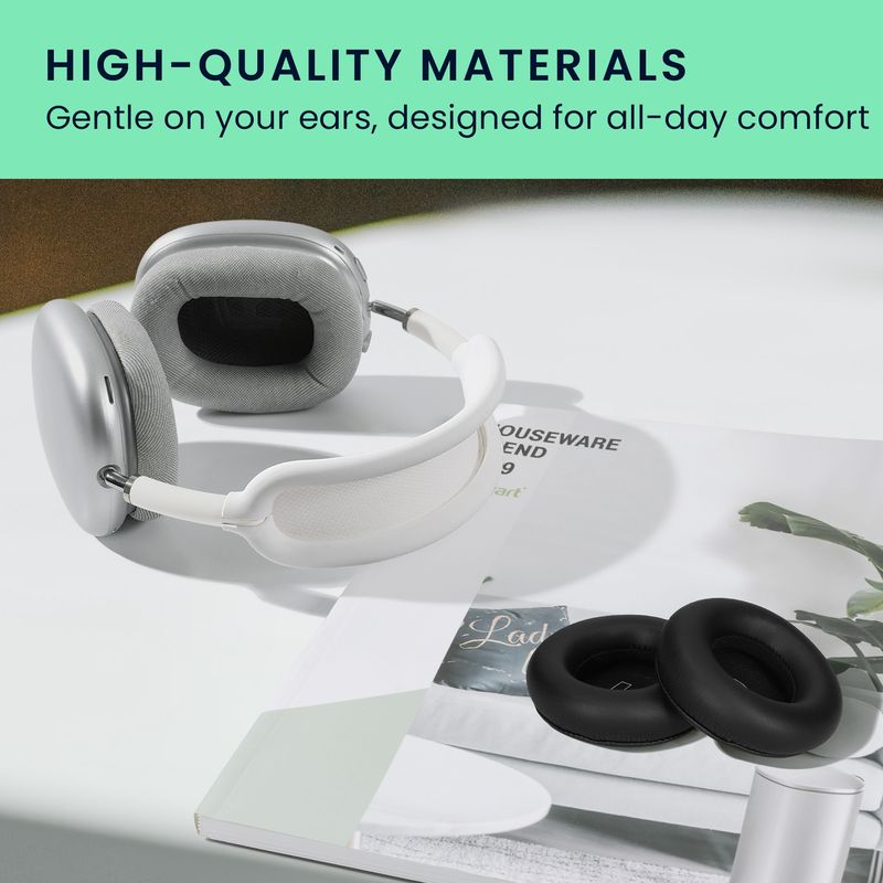 TV, Audio-Video si Foto - Portabile audio - Casti audio - Set 2 pernite casti Kwmobile pentru Bang & Olufsen H4, H6, H7, H9, H9i, HX, H9 Gen3, confort, Piele ecologica, negru - Infinity.ro