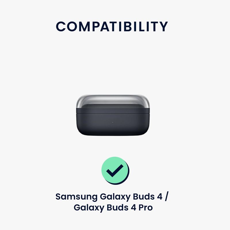 TV, Audio-Video si Foto - Portabile audio - Casti audio - Husa casti Kwmobile pentru Samsung Galaxy Buds 4, Galaxy Buds 4 Pro, cu carabina, antizgarieturi, Silicon, negru - Infinity.ro
