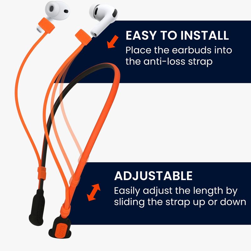 TV, Audio-Video si Foto - Portabile audio - Casti audio - Husa casti Kwmobile pentru Apple AirPods 3/4/Pro/Pro 2/Pro 3, Silicon, negru, portocaliu - Infinity.ro